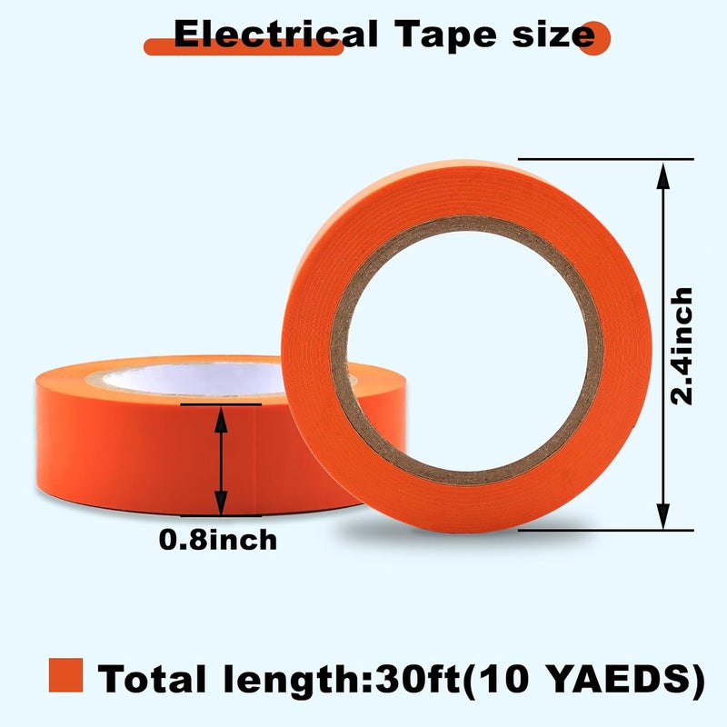 Romeda 9 Pack Coloured Electrical Tape, Electrical Tape Colours Water, Sun, and Oil Resistant, Suitable for Most Domestic, Commercial, and Industrial environments. - Image 2